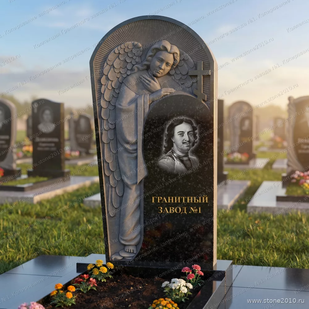 3251 Памятник резной ангел с крестом