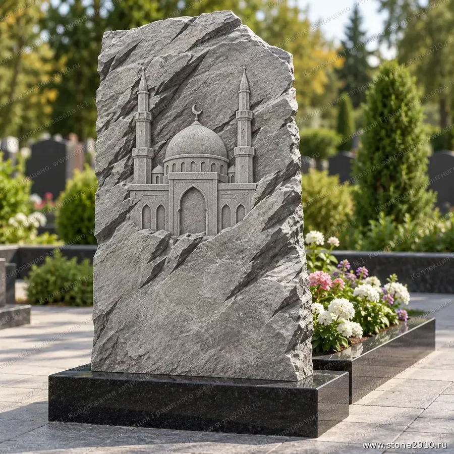СК-037 Мусульманский памятник с мечетью — скала «Мечеть» — вид сзади, барельеф на скале