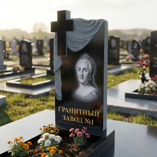 3225 Памятник резной крест с плащеницей