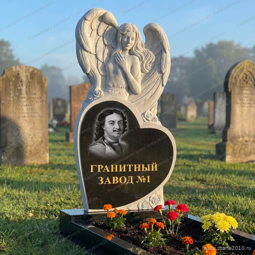 3087 Мемориальное надгробие ангел с сердцем
