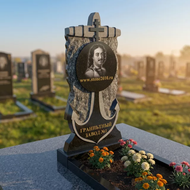3236 Памятник резной якорь