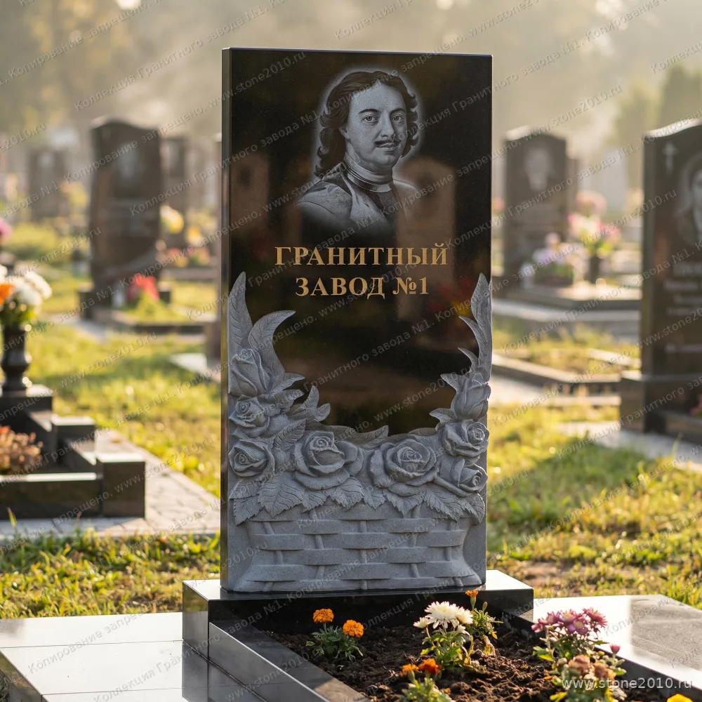3211 Памятник резной корзина с острыми углами