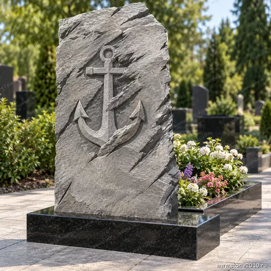СК-008 Памятник моряку ВМФ — скала «Якорь» — вид сзади, барельеф на скале