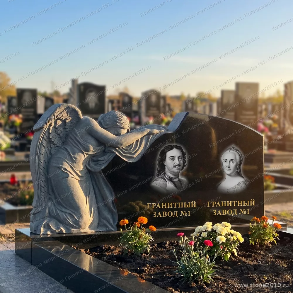 3208 Памятник резной с ангелом