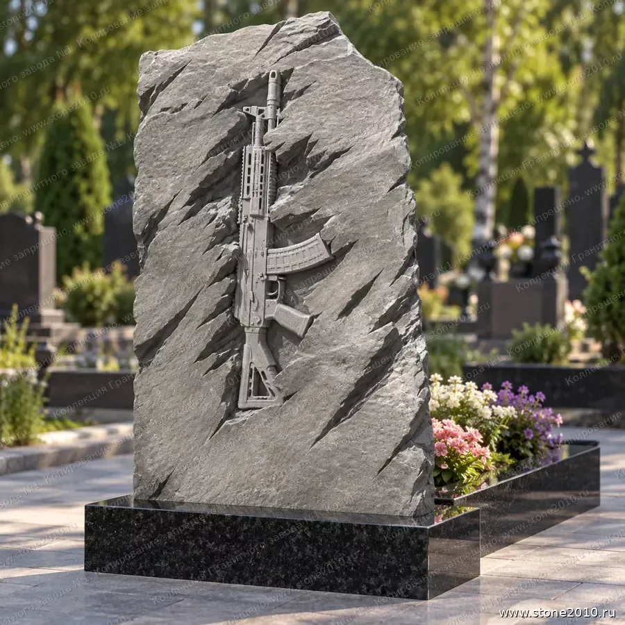 СК-003 Памятник участнику СВО — скала «Автомат АК с подствольником»