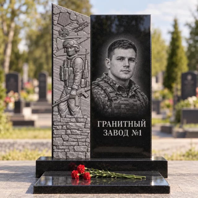 3299 Памятник солдату с наградой из двух стел