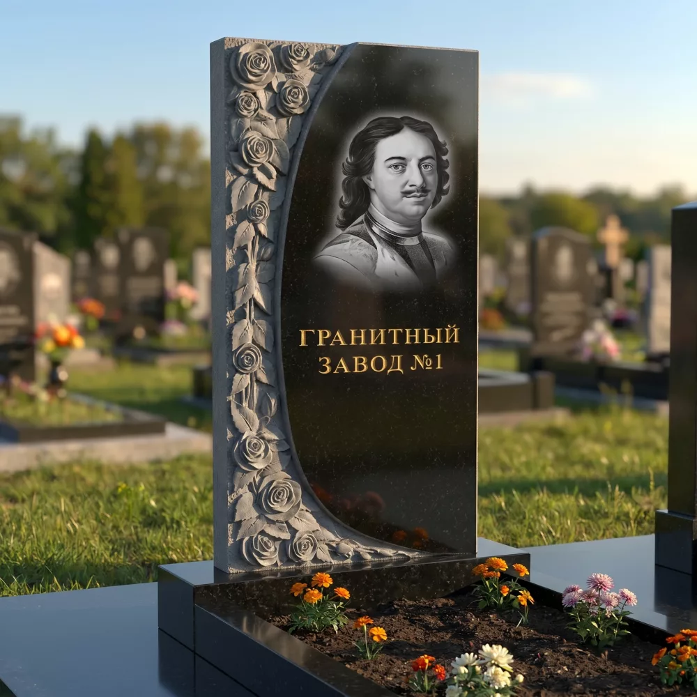 3200 Памятник резной с розами