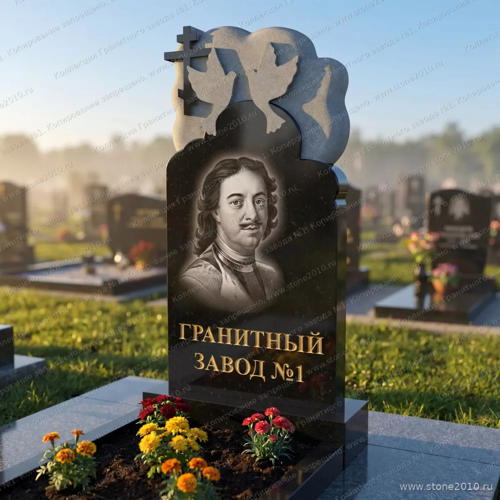 3230 Памятник резной с птицами