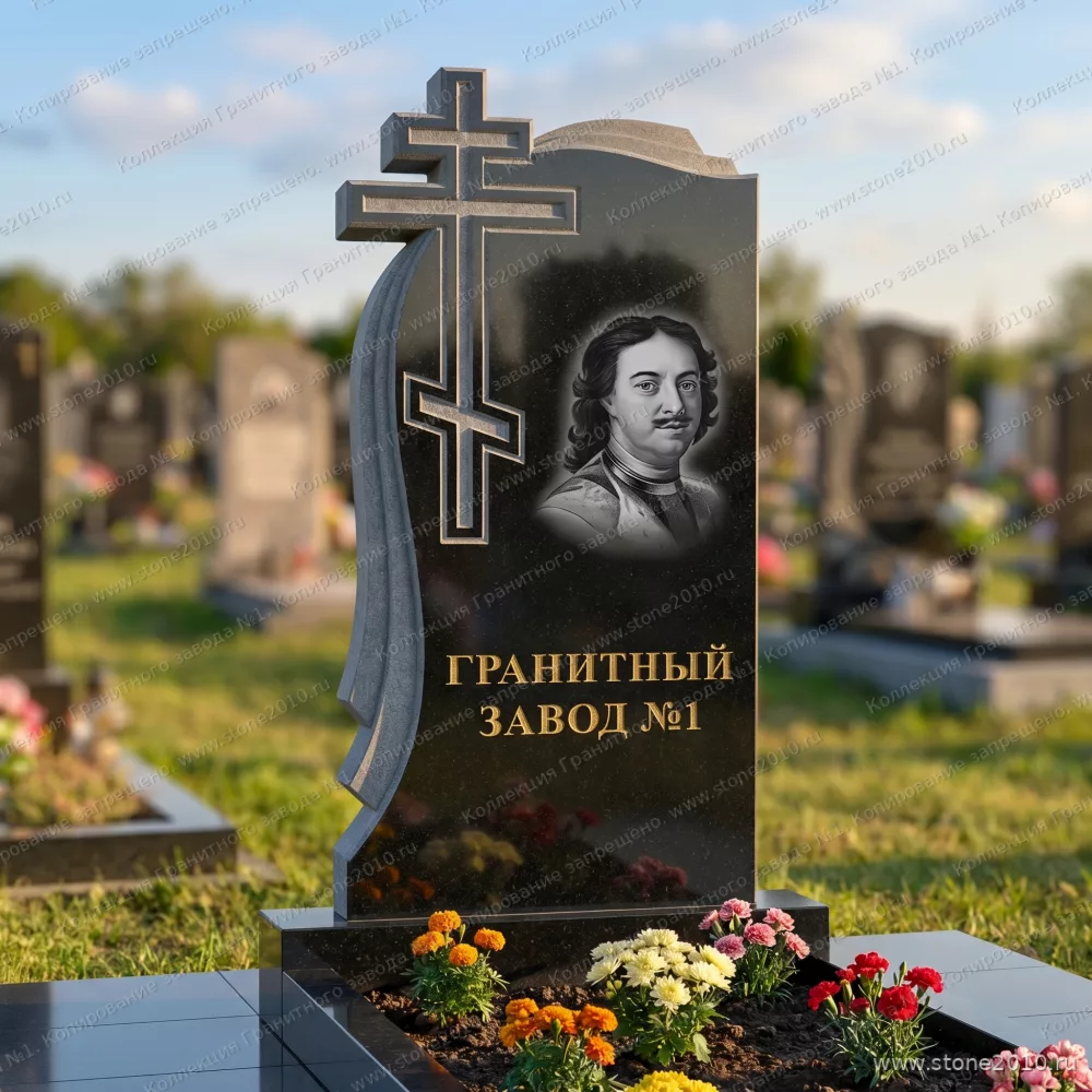 3130 Надгробие резное с крестом и плащеницей