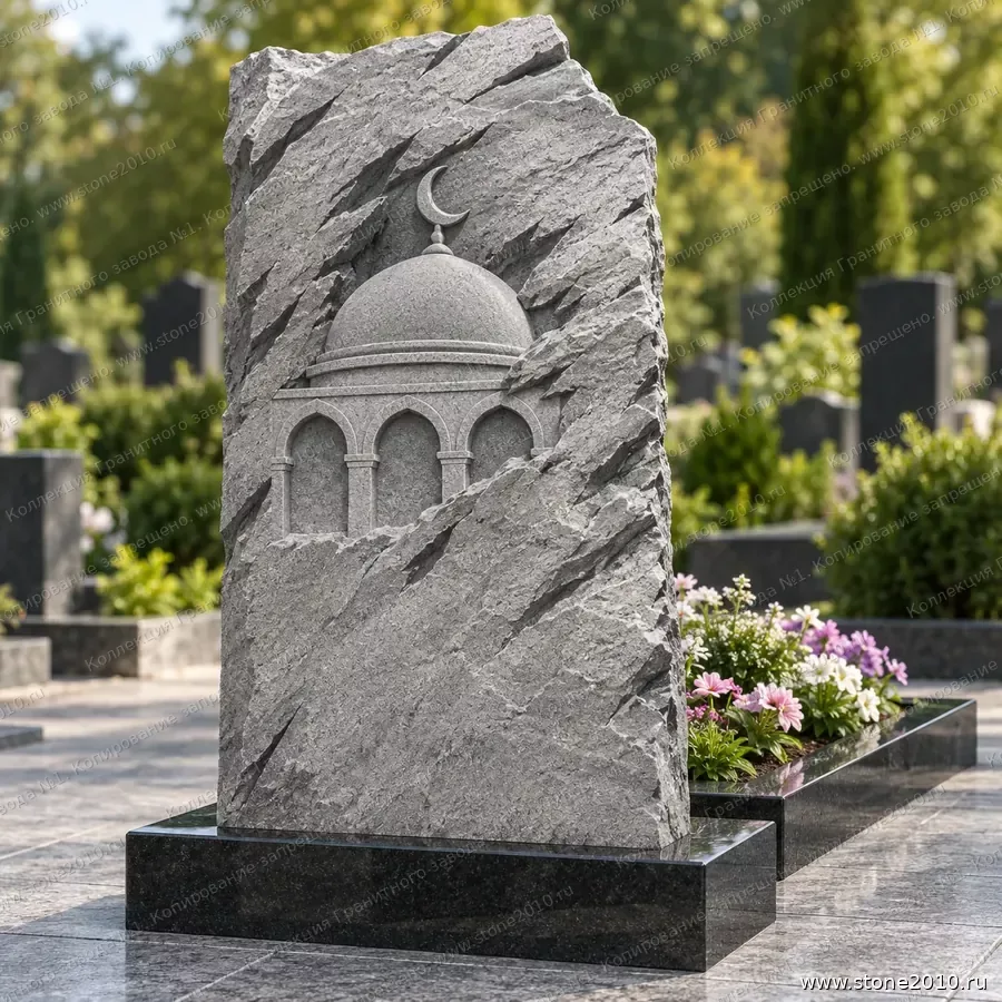 СК-044 Мусульманский памятник с куполом мечети — скала «Купол мечети» — вид сзади, барельеф на скале