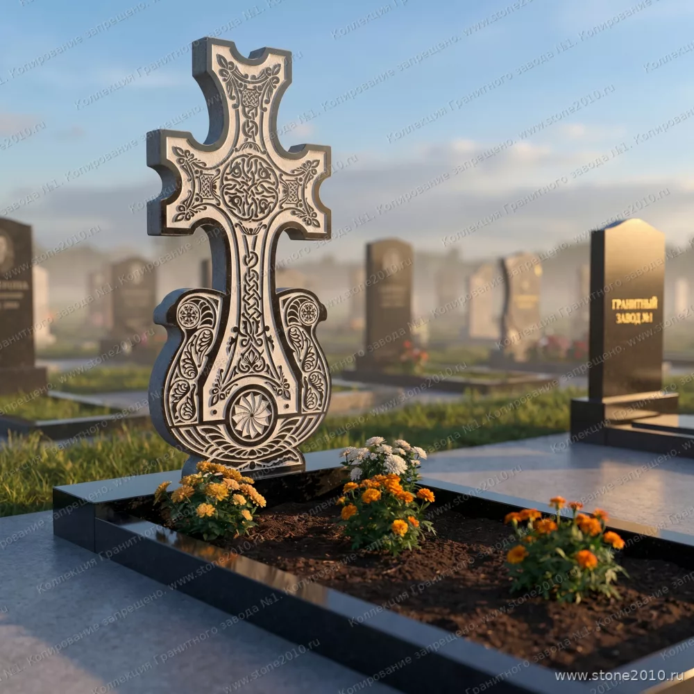 3141 Надгробие резное крест расписной