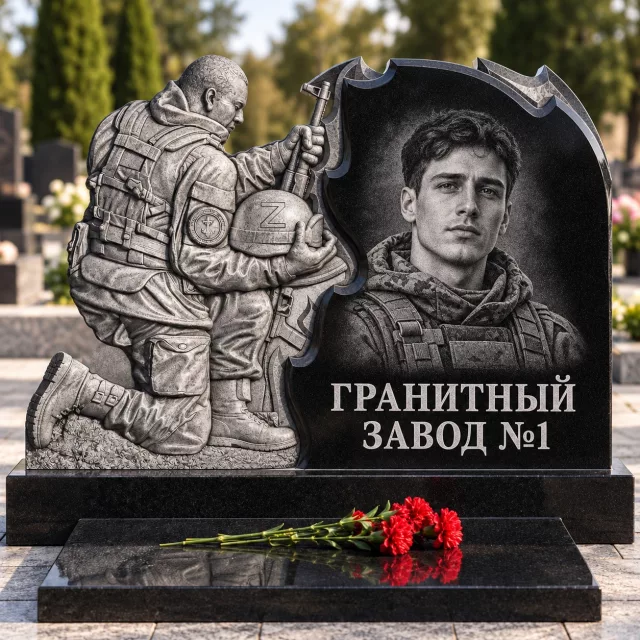 3302 Памятник солдату на коленях с каской