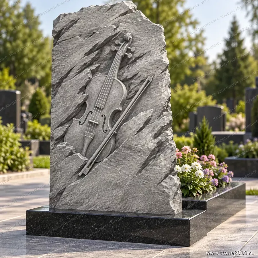 СК-023 Памятник скрипачу — скала «Скрипка» — вид сзади, барельеф на скале