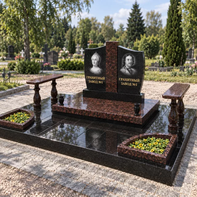 02002 Комплекс с парными стелами и скамейками