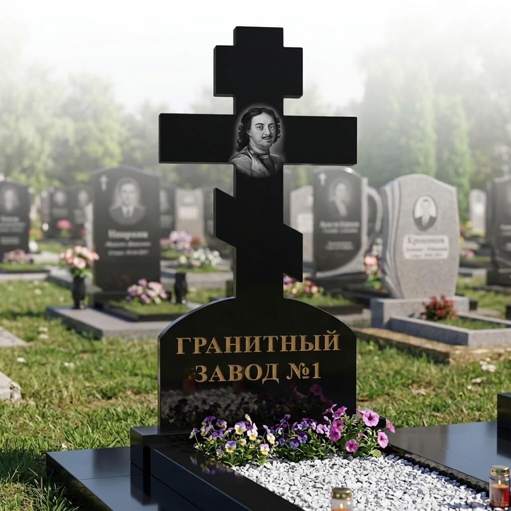142 Памятник большой крест слитый с голгофой