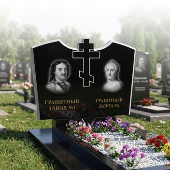 158 Памятник горизонтальный с крестом по центру