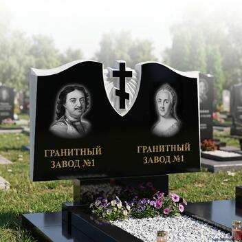 160 Памятник горизонтальный с фрезерным крестом по центру