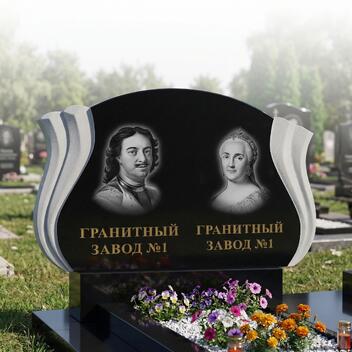 167 Памятник горизонтальный с перьями по краям