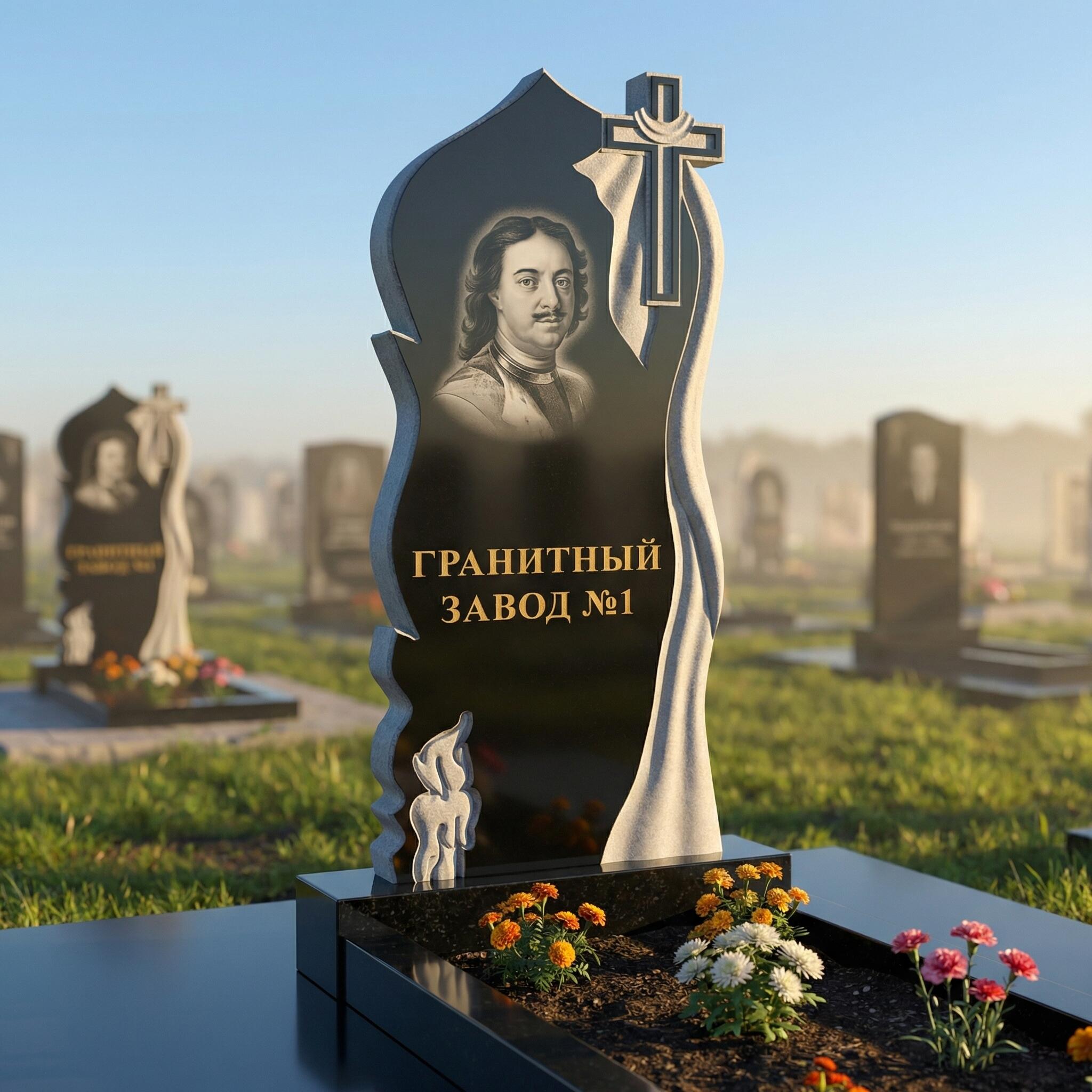 3039 Мемориальный памятник плащеница с крестом