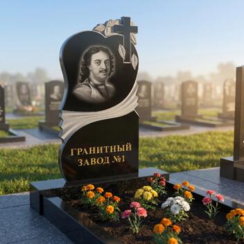 3074 Мемориальное надгробие с гармошкой и крестом