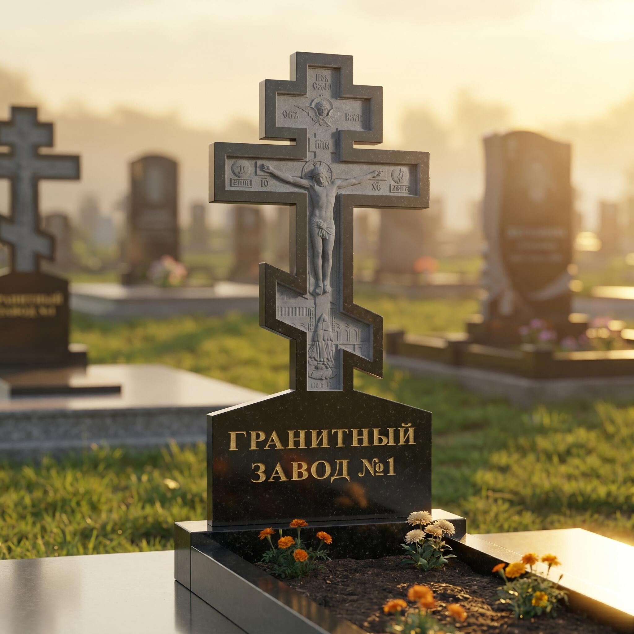3193 Памятник резной крест распятие
