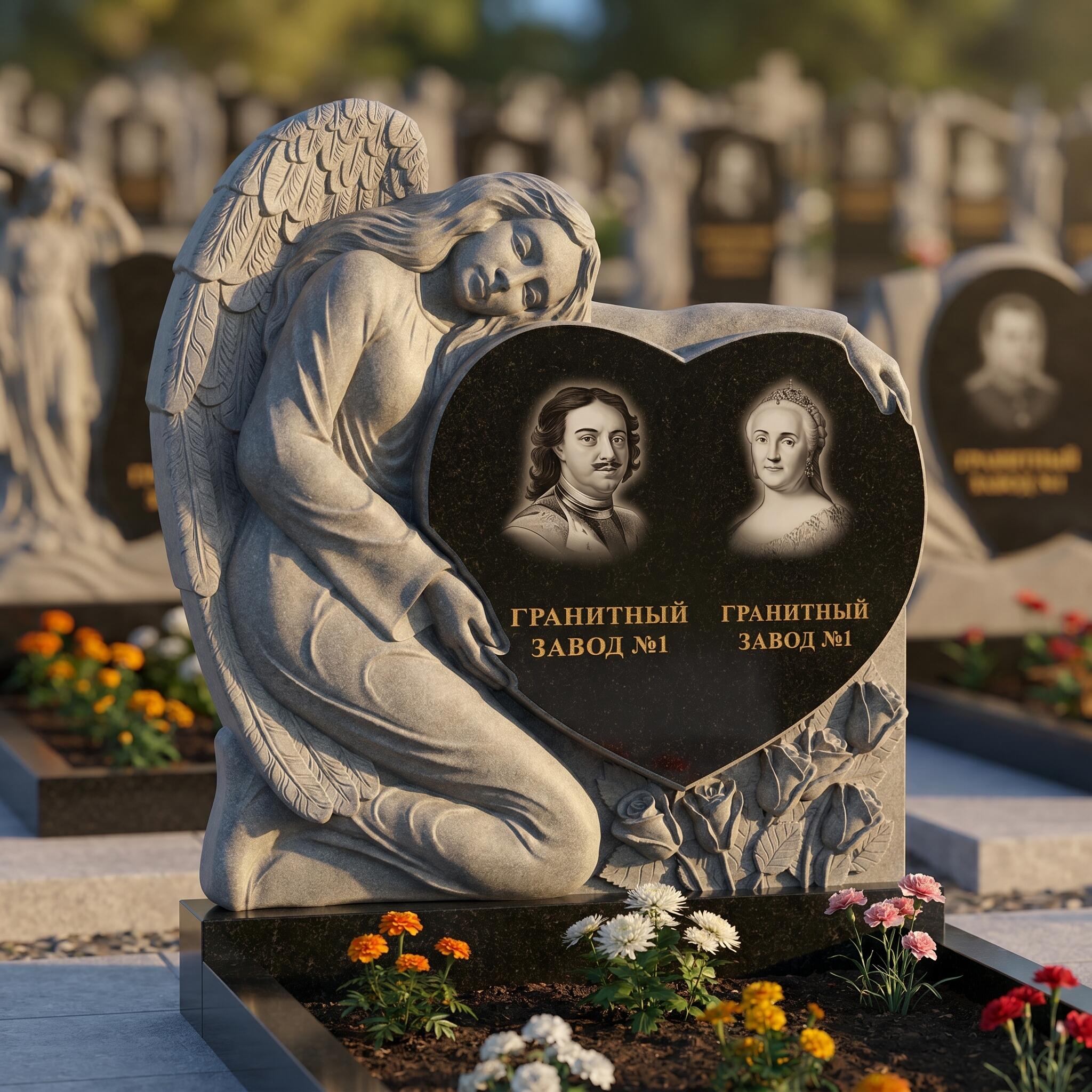 3217 Памятник резной с ангелом
