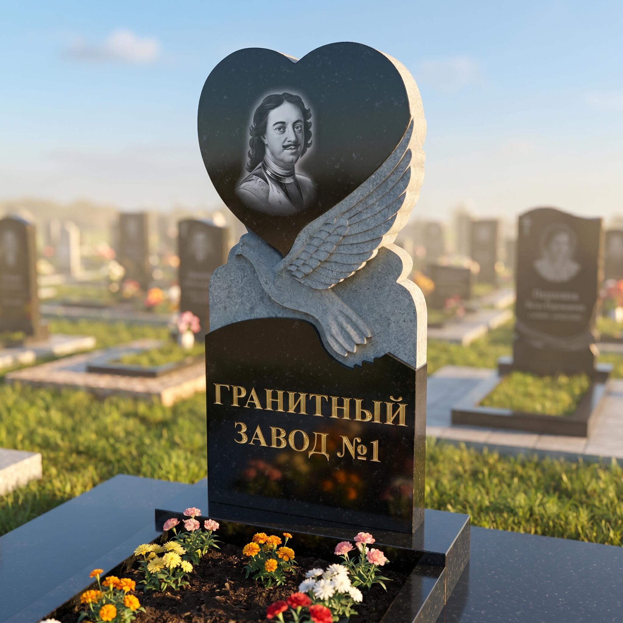 3231 Памятник резной с лебедем